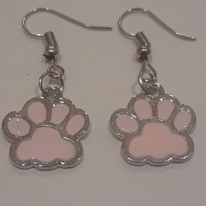 Handmade Beautiful Silver Plated Dog Paw Earrings